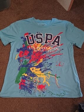 U.S. Polo Assn. Light Blue Splash Graphic Tee